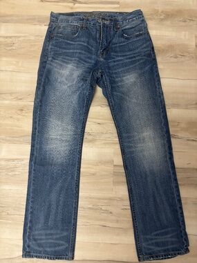 American Eagle Jeans 31x32 Slim Straight Men’s Blue Denim Distressed Fade